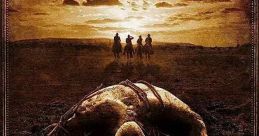 Promotional poster for "The Burrowers" featuring a skull in dirt, evoking horror and suspense in a Western setting.