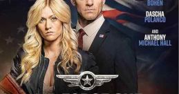 Action-packed poster for "Air Force One Down" (2024) featuring lead characters and a dramatic airplane backdrop.