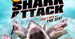6-Headed Shark Attack movie poster showcasing thrilling shark action and a dramatic boat scene in ocean waters.