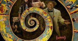 Koko-di Koko-da poster showcasing a surreal spiral with characters and animals, highlighting its unique blend of horror and fantasy.