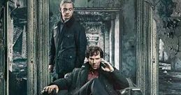 Sherlock Holmes and John Watson in a gritty scene from the BBC series "Sherlock" (2010), showcasing their dynamic partnership.