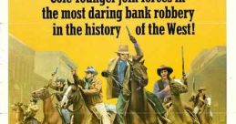 Poster for The Great Northfield Minnesota Raid, featuring Jesse James and Cole Younger in a daring bank robbery scene.