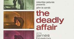 Poster for "The Deadly Affair" (1967), featuring James Mason and a tense espionage theme in vibrant colors.