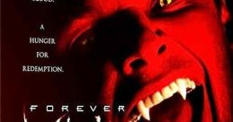 Forever Knight (1992) cover featuring a vampire with fangs, set against a dark, urban backdrop with a blood-red theme.