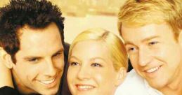 Romantic comedy poster for "Keeping the Faith" featuring Ben Stiller, Jenna Elfman, and Edward Norton. Love triangle theme.