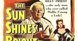 Vintage poster for "The Sun Shines Bright" (1953), featuring Judge Billy Priest and notable cast in a classic film setting.