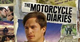 Poster for "The Motorcycle Diaries" featuring Gael García Bernal, showcasing adventure and self-discovery in South America.