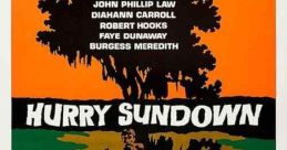 Classic film "Hurry Sundown" poster featuring stars Michael Caine and Jane Fonda in a dramatic, colorful design.