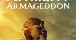 Epic scene from "Ancient Armageddon (2023)" showcasing a colossal statue amidst a dramatic sky and crumbling ruins.