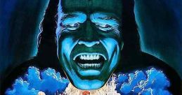 Futuristic poster for "The Dungeonmaster" (1984) featuring a villain, game board, and surreal landscapes with mythical creatures.
