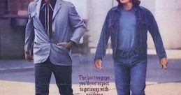 Two protagonists walking together, embodying comedy and mischief from the film "Breaking In" (1989). Fun heist vibe.