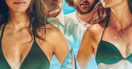 Two women in bikinis and three men on a beach-themed poster for the thriller "Disappearance" (2019), featuring a sailboat.