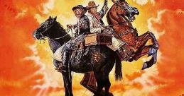 Vintage movie poster for "The Frisco Kid" featuring Gene Wilder and Harrison Ford on horseback against a dramatic sunset.