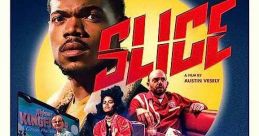 Slice (2018) movie poster featuring Chance Bennett and Zazie Beetz with a retro car and a mysterious vibe.