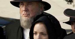 Amish characters in traditional attire, evoking themes of grief and community in "Amish Grace" film portrayal.