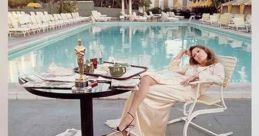 Documentary "Faye" on HBO, featuring a serene poolside scene with scattered newspapers and an Oscar statue, premieres July 13.