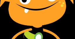 Cheerful Plory character from I Ready, designed by Gigi Abraham, with an orange body and playful expression. Perfect for learning!