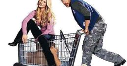 Dane Cook, Jessica Simpson, and Dax Shepard in a comedic scene from "Employee of the Month" (2006), featuring a shopping cart.