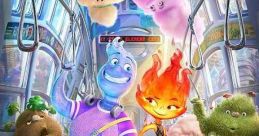 Elemental (2023) Follows Ember and Wade, in a city where fire-, water-, earth- and air-residents live together. Cast: