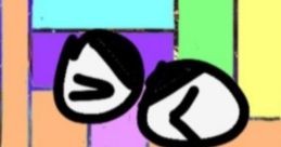 Colorful abstract background featuring a cheerful cartoon face, evoking the fun essence of Dandyboi OST.