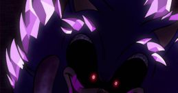 Dark, twisted Sonic character with glowing eyes and sharp spikes, representing Xenophanes Sonic Ai Voice theme.