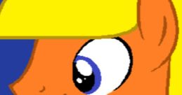 Colorful pony character with a yellow mane and blue background, embodying the spirit of Captain Ponyboy’s adventures.