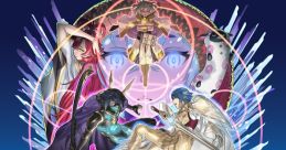 Colorful artwork featuring characters from Fire Emblem Heroes, showcasing their powers and abilities in a mystical setting.