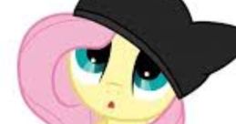 Cute pony with pink hair and a black cat-ear hat, showcasing a playful and whimsical style that captures attention.