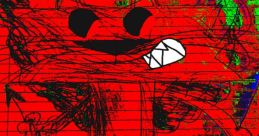 Spooky cartoon cat character with a mischievous grin, holding arrows, set against a vibrant red background. Happy Valentine’s Day!