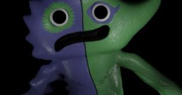 Colorful dual-faced character with playful features, showcasing the unique design style of Bittergiggle Computrr.