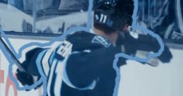 Hockey player celebrating a goal passionately, embracing the excitement of "3RRRRRRRRRD DOOOOOOWWWWWNN!" with fans cheering.