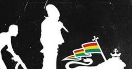 Silhouettes representing different themes with a lion and vibrant stripes symbolize Spragga Samplers Effects.