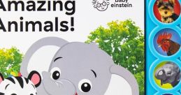 Colorful cover of "Baby Einstein Amazing Animals" featuring cute animal characters and sound buttons for interactive learning.