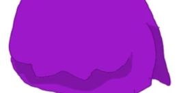 Abstract purple figure with a rounded top and flowing base, representing creativity and imagination in design.