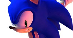Sonic the Hedgehog in dynamic pose, showcasing speed and agility from Sonic Adventure 2 video game.