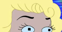 Marilyn Monroebot from Futurama, featuring bright blonde hair and animated expression, embodies classic Hollywood charm.