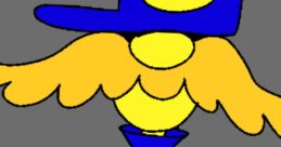 Cheerful Foreman Mort character from Mario and Luigi Show, featuring bright yellow and blue colors, and a whimsical design.