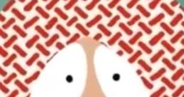 Character with a unique woven-pattern hood, featuring wide eyes and a curious expression, against a colorful background.