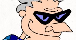 Grandpa Ross Toadstool from Mario and Luigi Show sporting sunglasses and a colorful sweater, exuding a quirky charm.