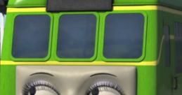 Daisy the Diesel Railcar smiles playfully, showcasing her vibrant green exterior from the CGI Era Specials.