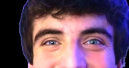 Smiling young man with blue eyes and dark hair, vibrant colors highlighting his cheerful expression. Depeet fan content.