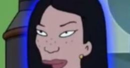 Seductive character Lucy Liubot from Futurama, featuring long black hair and a confident expression.