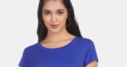 A Woman With A Blue T Shirt