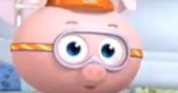 Alpha Pig from Super Why wears a cape and holds a toolkit, ready for a reading adventure in a colorful setting.