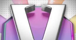 Stylized silver "V" logo set against a colorful starburst background, representing Vissy's vibrant branding and energy.