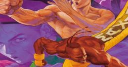 Super Street Fighter II artwork featuring iconic characters and dynamic action, showcasing the game's vibrant style and energy.