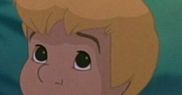 Cody from Disney's The Rescuers Down Under, wearing a red shirt and backpack, looking with curiosity in a vibrant setting.