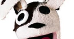 Cheerful brown and white sock puppet with a big heart-shaped tongue, representing the iconic Pets.com mascot.