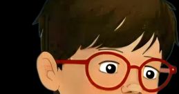 Jack from Magic Tree House, wearing red glasses and a green shirt, with a curious smile and an adventurous spirit.