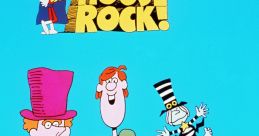 Colorful characters from "Schoolhouse Rock!" showcasing educational themes and catchy music by Bob Dorough.